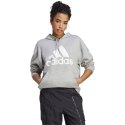 Bluza damska adidas Essentials Big Logo Oversized French Terry Hoodie szara IC9865