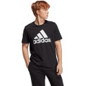 Koszulka męska adidas Essentials Single Jersey Big Logo czarno-biała IC9347