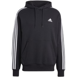 Bluza męska adidas Essentials French Terry 3-Stripes Hoodie czarna IC0435