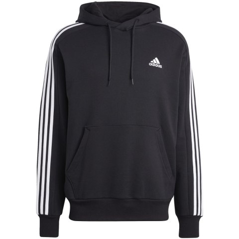 Bluza męska adidas Essentials French Terry 3-Stripes Hoodie czarna IC0435