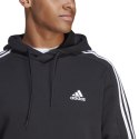 Bluza męska adidas Essentials French Terry 3-Stripes Hoodie czarna IC0435