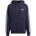 Bluza męska adidas Essentials French Terry 3-Stripes Hoodie granatowa IC0436