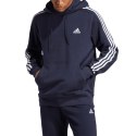 Bluza męska adidas Essentials French Terry 3-Stripes Hoodie granatowa IC0436