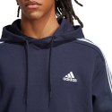 Bluza męska adidas Essentials French Terry 3-Stripes Hoodie granatowa IC0436