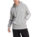 Bluza męska adidas Essentials French Terry 3-Stripes Hoodie szara IC0437