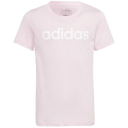 Koszulka dla dzieci adidas Essentials Linear Logo Cotton Slim Fit Tee różowa IC3152