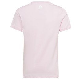 Koszulka dla dzieci adidas Essentials Linear Logo Cotton Slim Fit Tee różowa IC3152