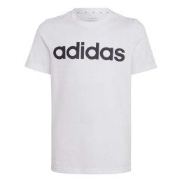 Koszulka dla dzieci adidas Essentials Linear Logo Cotton Tee biała IC9969