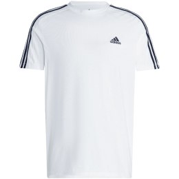 Koszulka męska adidas Essentials Single Jersey 3-Stripes Tee biała IC9336