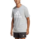 Koszulka męska adidas Essentials Single Jersey 3-Stripes Tee szara IC9350