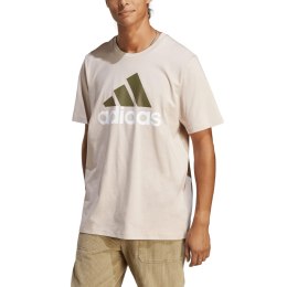 Koszulka męska adidas Essentials Single Jersey Big Logo Tee kremowa IC9356