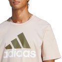 Koszulka męska adidas Essentials Single Jersey Big Logo Tee kremowa IC9356