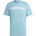 Koszulka męska adidas Essentials Single Jersey Linear Embroidered Logo Tee błękitna IC9287