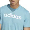 Koszulka męska adidas Essentials Single Jersey Linear Embroidered Logo Tee błękitna IC9287