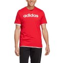 Koszulka męska adidas Essentials Single Jersey Linear Embroidered Logo czerwona IC9278