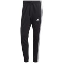 Spodnie męskie adidas Essentials French Terry Tapered Cuff 3-Stripes czarne IC0050