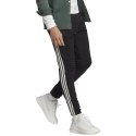 Spodnie męskie adidas Essentials French Terry Tapered Cuff 3-Stripes czarne IC0050