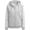 Bluza damska adidas Essentials 3-Stripes Full-Zip Fleece szara IM0236