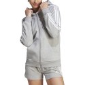 Bluza damska adidas Essentials 3-Stripes Full-Zip Fleece szara IM0236