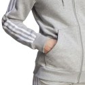 Bluza damska adidas Essentials 3-Stripes Full-Zip Fleece szara IM0236