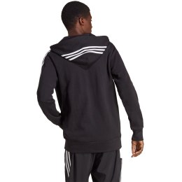 Bluza męska adidas Essentials French Terry 3-Stripes Full-Zip Hoodie czarna IC0433