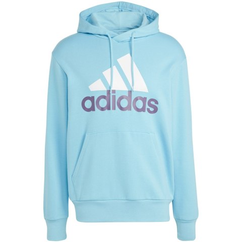 Bluza męska adidas Essentials French Terry Big Logo Hoodie błękitna IJ8588