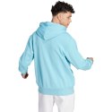 Bluza męska adidas Essentials French Terry Big Logo Hoodie błękitna IJ8588