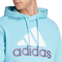 Bluza męska adidas Essentials French Terry Big Logo Hoodie błękitna IJ8588