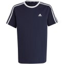 Koszulka dla dzieci adidas Essentials 3-Stripes Cotton Loose Fit Boyfriend Tee granatowa IC3638