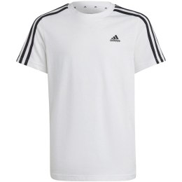 Koszulka dla dzieci adidas Essentials 3-Stripes Cotton Tee biała IC0605