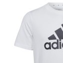 Koszulka dla dzieci adidas Essentials Big Logo Cotton Tee biała IB1670