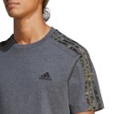 Koszulka męska adidas Essentials Single Jersey 3-Stripes Tee szara IC9344