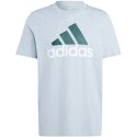 Koszulka męska adidas Essentials Single Jersey Big Logo Tee błękitna IJ8576