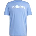 Koszulka męska adidas Essentials Single Jersey Linear Embroidered Logo Tee błękitna IC9295