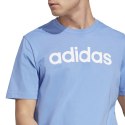 Koszulka męska adidas Essentials Single Jersey Linear Embroidered Logo Tee błękitna IC9295