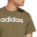 Koszulka męska adidas Essentials Single Jersey Linear Embroidered Logo Tee khaki IC9280