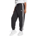 Spodnie damskie adidas Essentials 3-Stripes French Terry Loose-Fit czarne HA4375