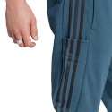 Spodnie męskie adidas Essentials French Terry Tapered Cuff 3-Stripes Pants niebieskie IJ8698