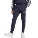 Spodnie męskie adidas Essentials French Terry Tapered Cuff 3-Stripes granatowe IC9406