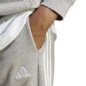 Spodnie męskie adidas Essentials French Terry Tapered Cuff 3-Stripes szare IC9407