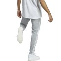 Spodnie męskie adidas Essentials Single Jersey Tapered Open Hem 3-Stripes szare IC0046