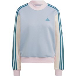 Bluza damska adidas Essentials 3-Stripes Half-Neck Fleece błękitno-kremowa IL3292