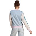 Bluza damska adidas Essentials 3-Stripes Half-Neck Fleece błękitno-kremowa IL3292