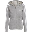 Bluza dla dzieci adidas Essentials 3-Stripes Full-Zip Hoodie szara IC3635