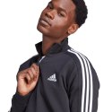 Bluza męska adidas Essentials Fleece 3-Stripes 1/4-Zip czarna HZ6235