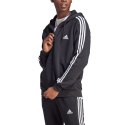 Bluza męska adidas Essentials Fleece 3-Stripes Full-Zip czarna IB4029