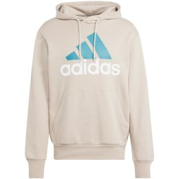 Bluza męska adidas Essentials French Terry Big Logo Hoodie beżowa IJ8584