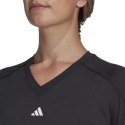 Koszulka damska adidas Aeroready Train Essentials Minimal Branding V-Neck Tee czarna HN5543