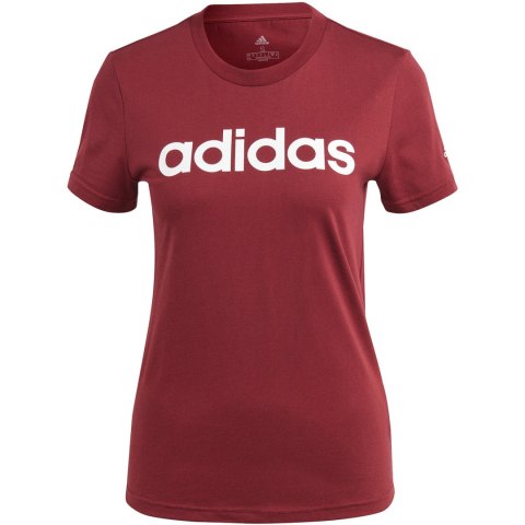 Koszulka damska adidas Loungewear Essentials Slim Logo Tee bordowa IM2829