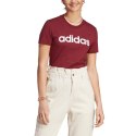 Koszulka damska adidas Loungewear Essentials Slim Logo Tee bordowa IM2829